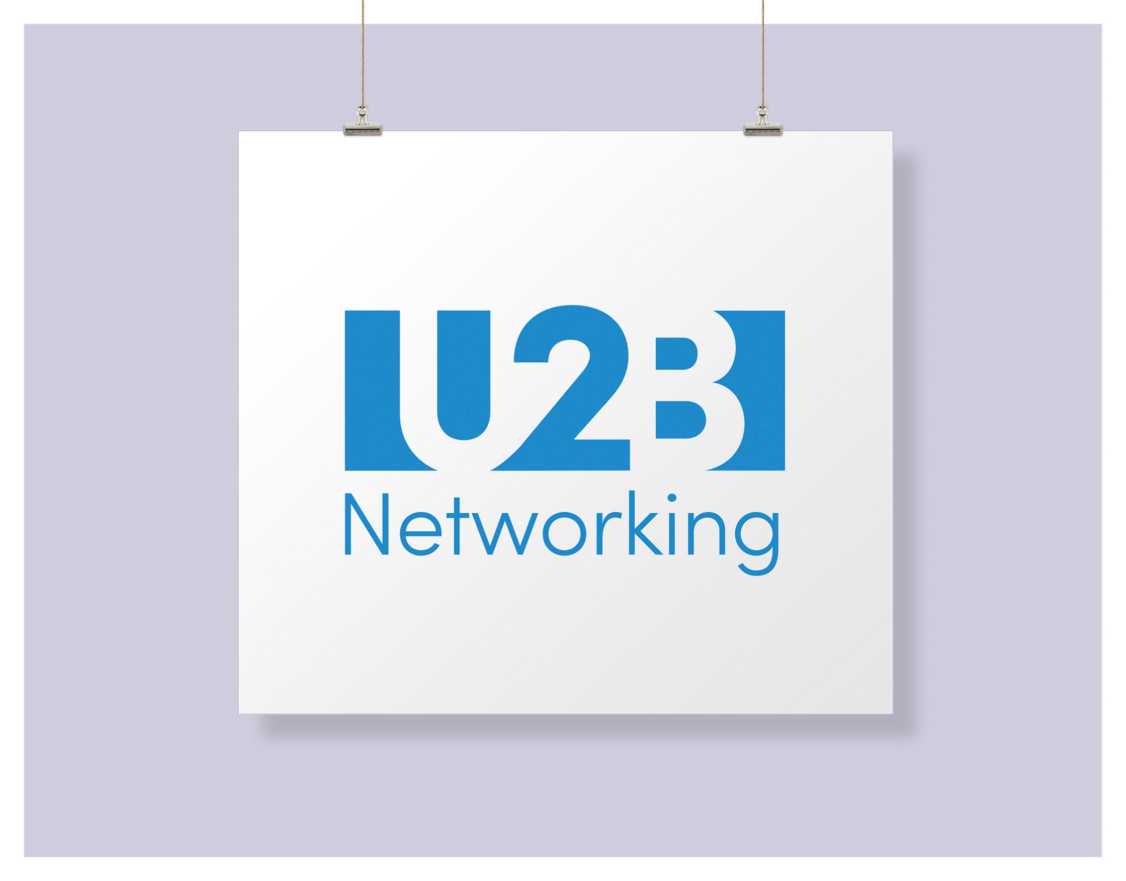 Sign showing U2B Networking logo in blue